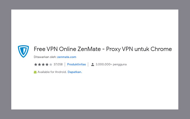Free VPN Online ZenMate Extension Terbaik