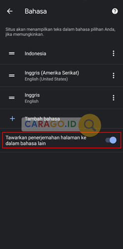 Aktifkan Auto Translate Google Chrome
